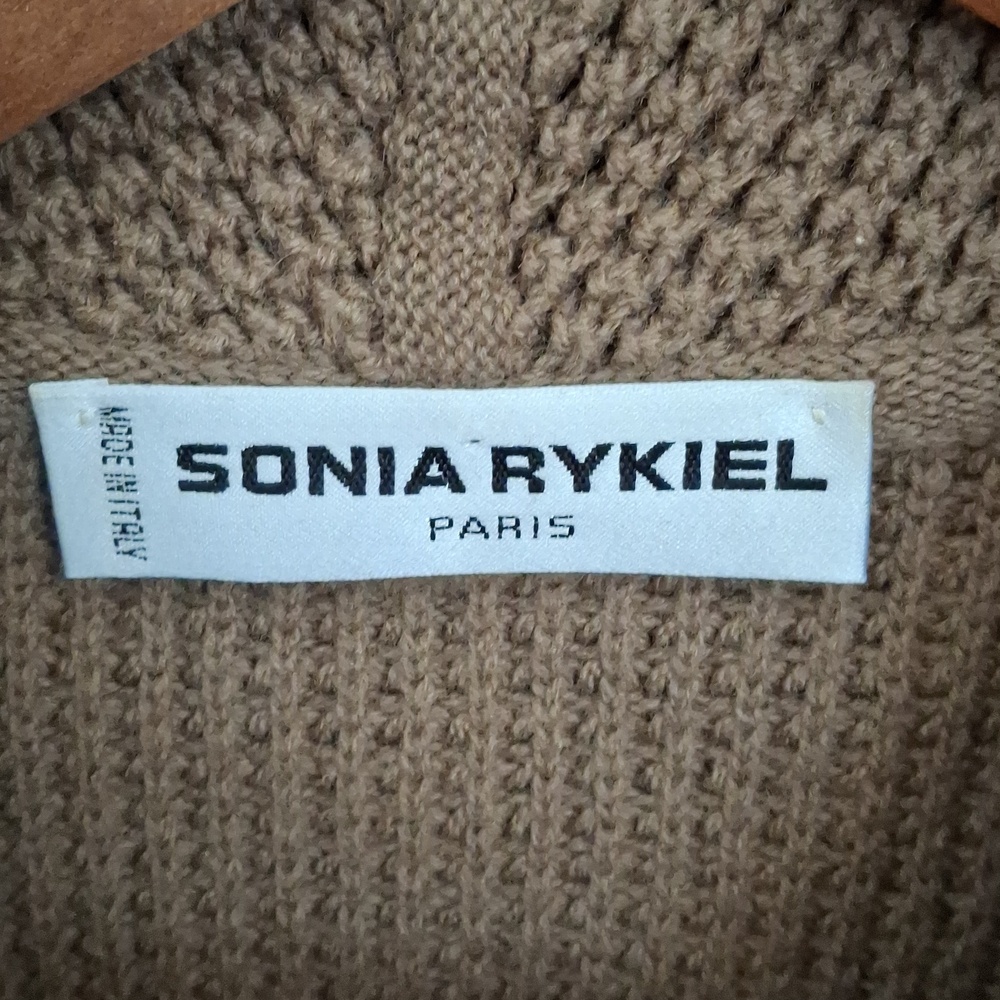 Sonia Rykiel Brown Taupe Textured Knit Button Cardigan_1 - Picture 2 of 7